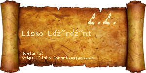 Lisko Lóránt névjegykártya